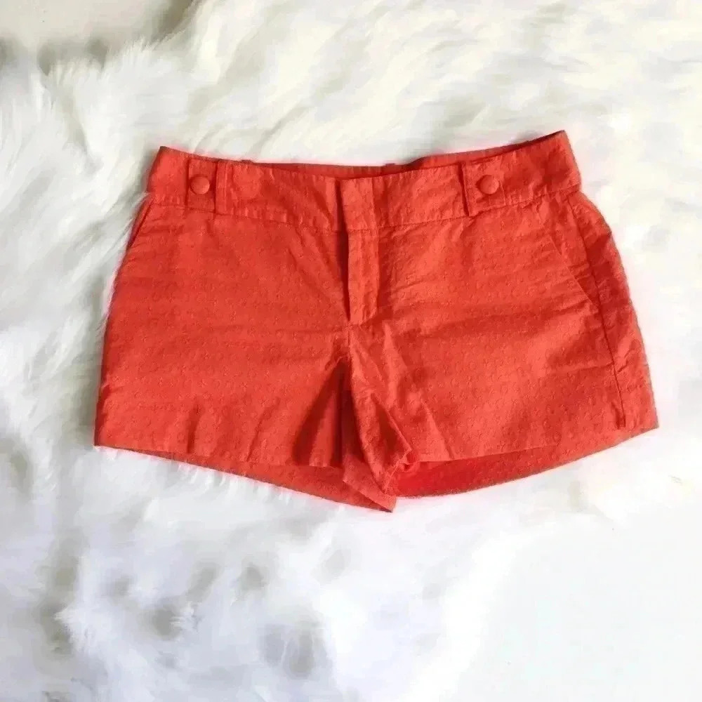Banana Republic Ryan Fit Orange Eyelet Shorts - Picture 1 of 7